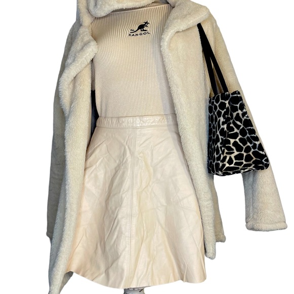 American Apparel Dresses & Skirts - REAL   leather AMERICAN NWT skating circle flared mini, short skirt size S